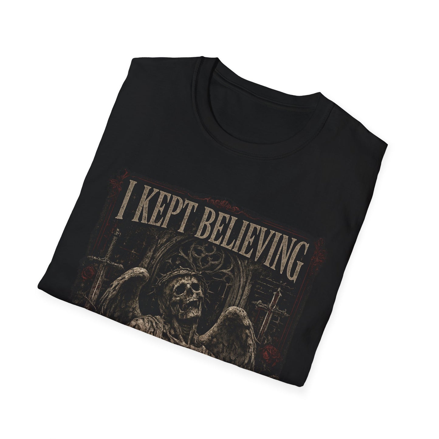 I Kept Believing Crypt Angel Skeleton T-Shirt |