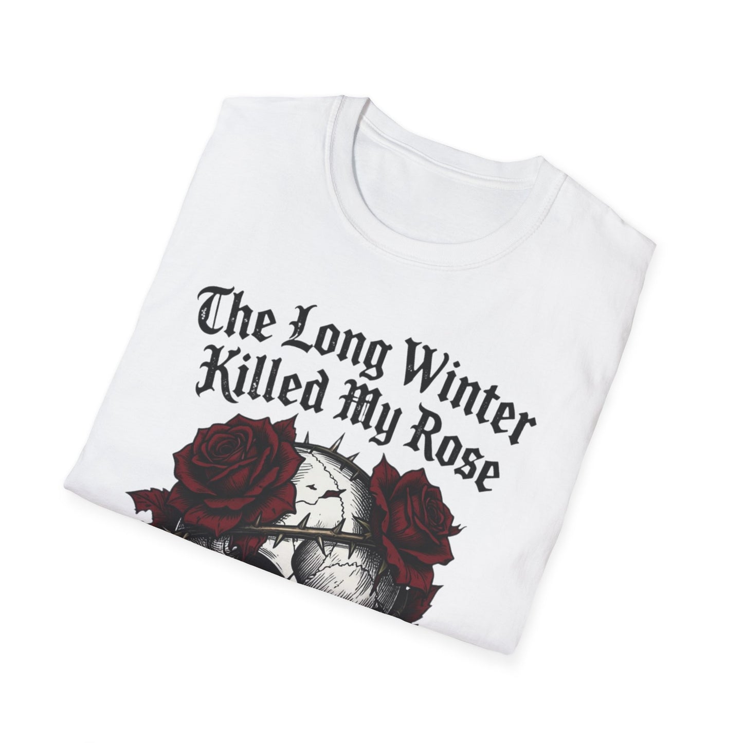 Skull with Red Roses T-Shirt | The Long Winter Killed My Rose, Tell Them You Saw Me In Tears