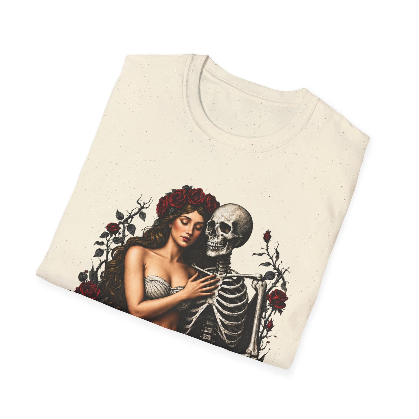 Vintage Romance Skeleton T-Shirt — “Forever Isn’t For The Living” Gothic Tee
