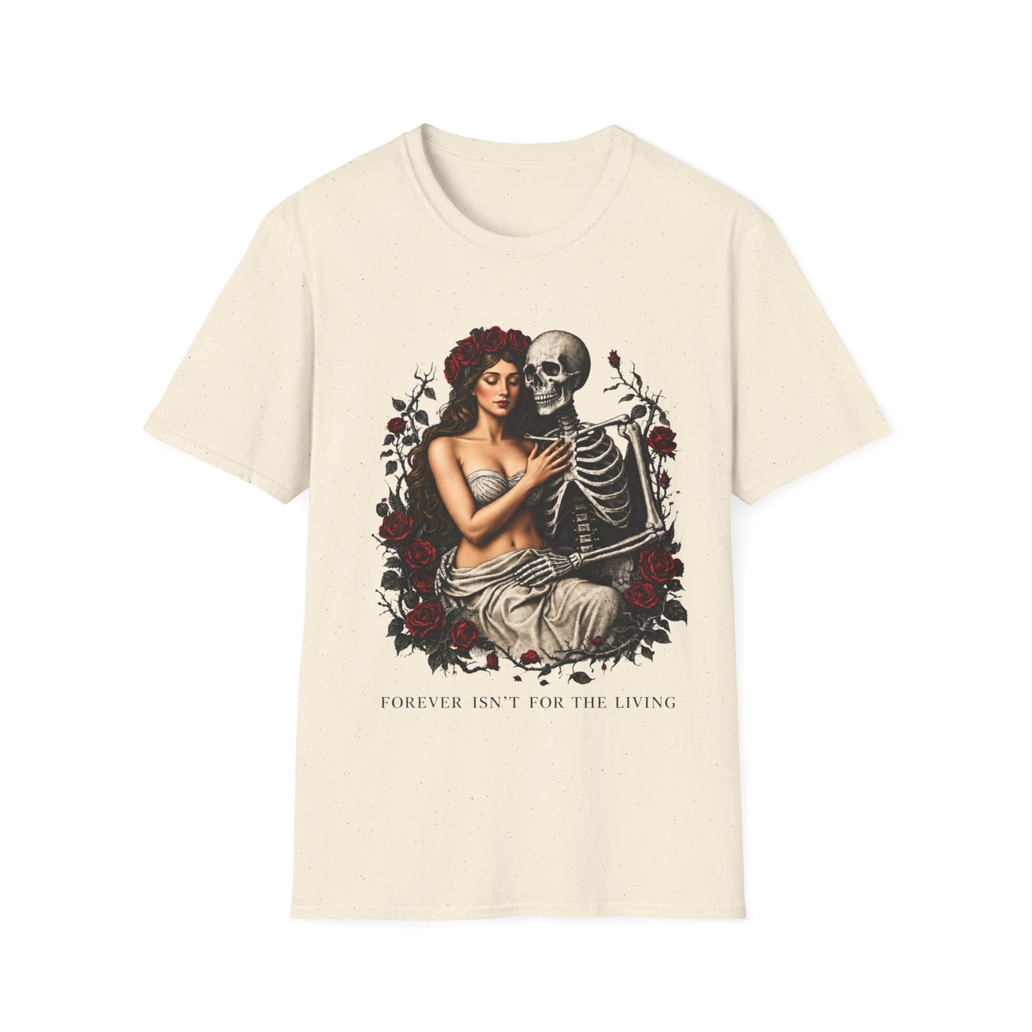 Vintage Romance Skeleton T-Shirt — “Forever Isn’t For The Living” Gothic Tee