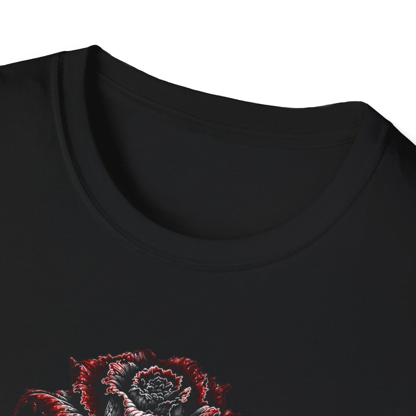 Bleeding Rose Stem T-Shirt | Gothic Floral, Dark Tattoo Style