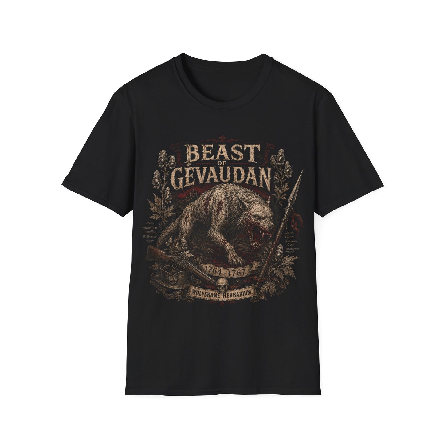 Beast of Gevaudan T-Shirt — Vintage Cryptid Wolf Design