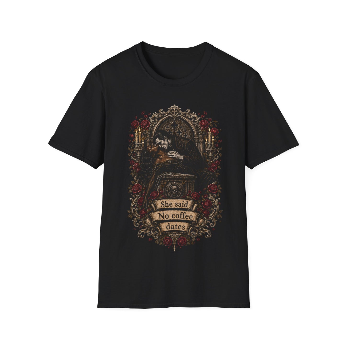 Romance Vamp Tee  'She Said No Coffee, Dates' T-Shirt