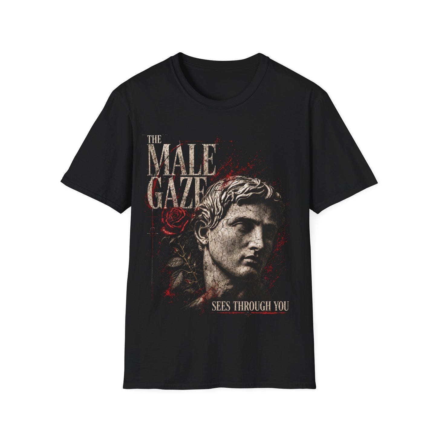 The Male Gaze Sees Through You T-Shirt — Vintage Statue Art Graphic Tee