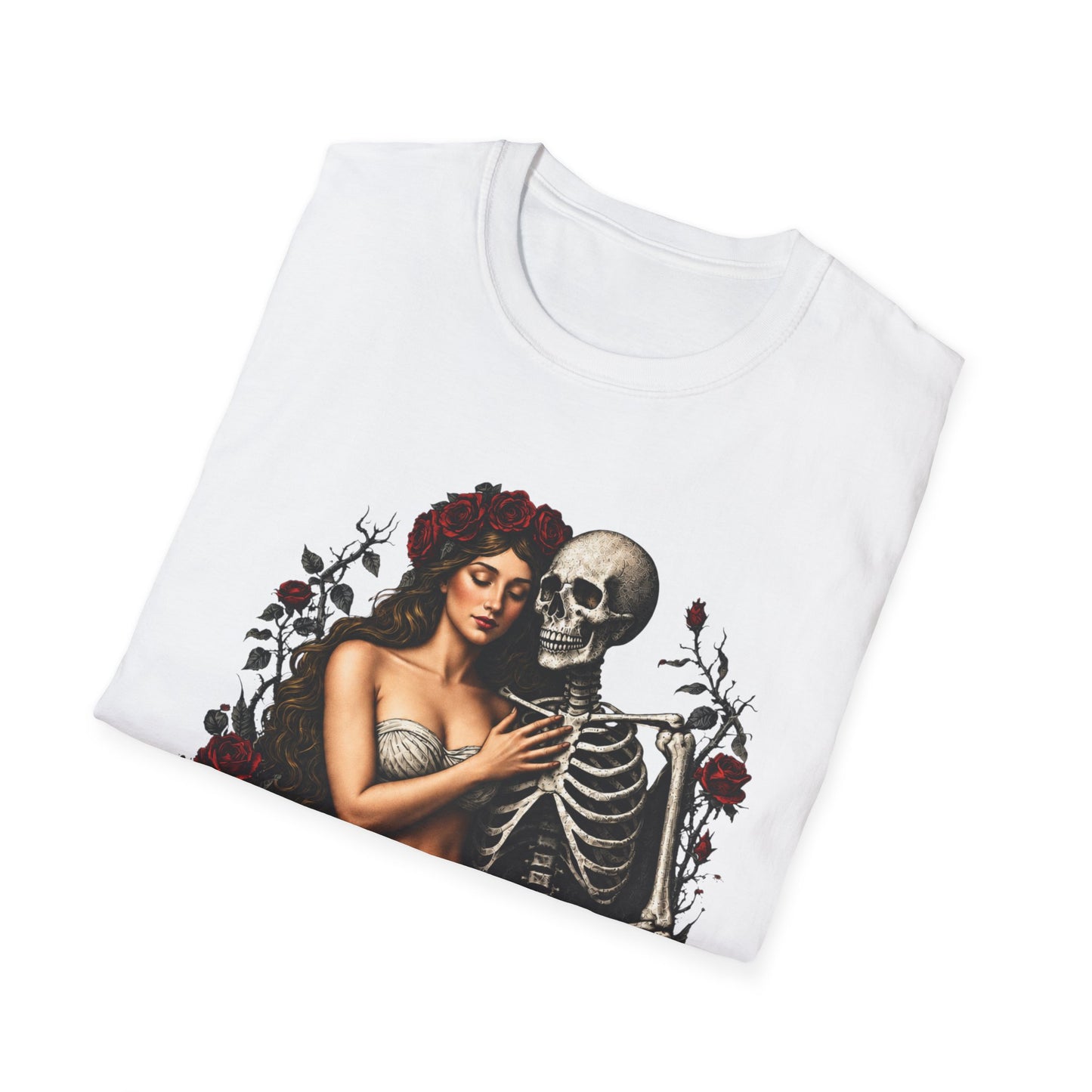 Vintage Romance Skeleton T-Shirt — “Forever Isn’t For The Living” Gothic Tee