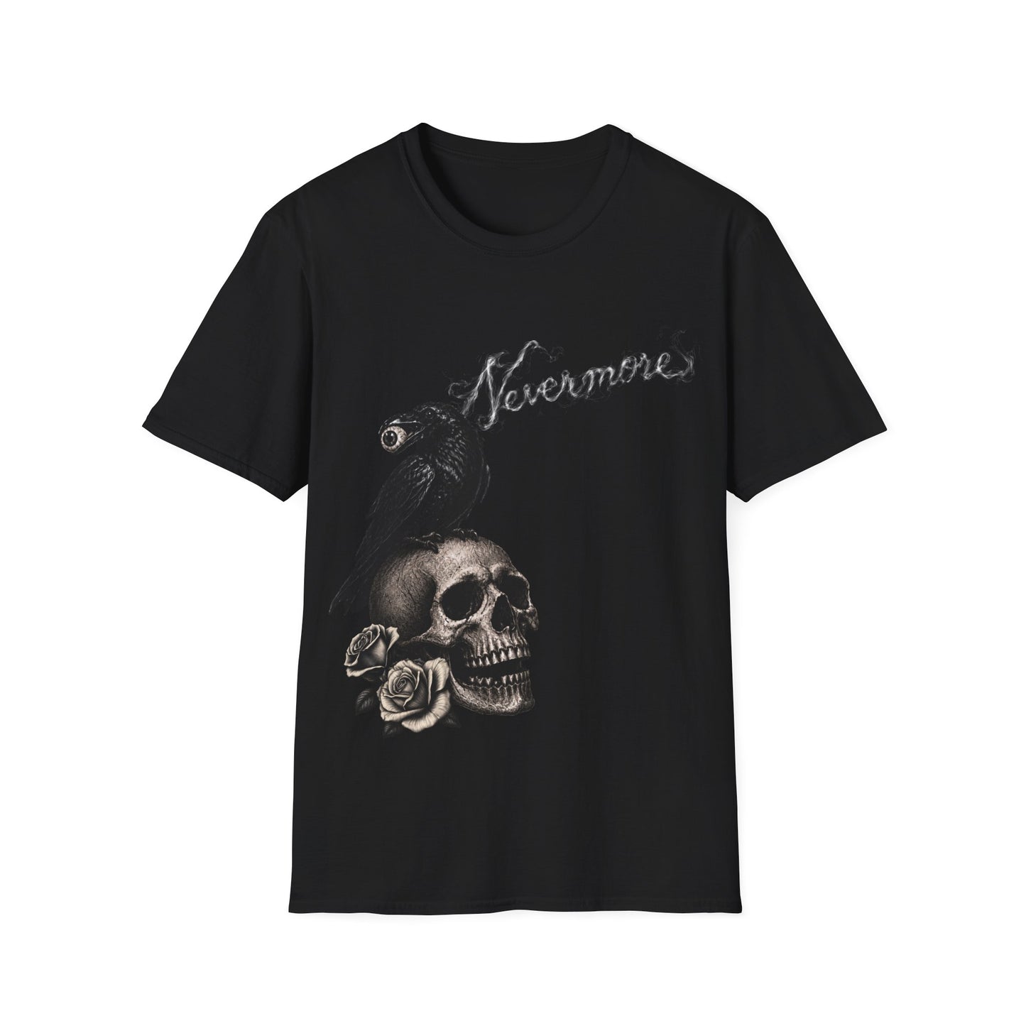 Quoth the Raven Gothic T-Shirt — Dark Rose Skull Tee