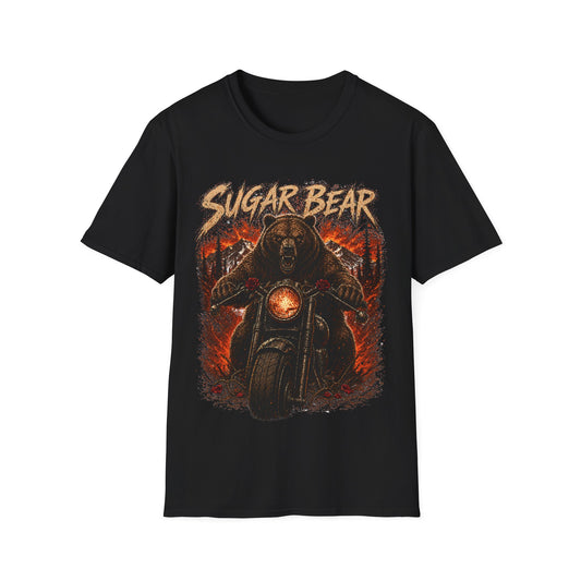 Sugar Bear Motorcycle Tee | Bear Biker Graphic T-Shirt