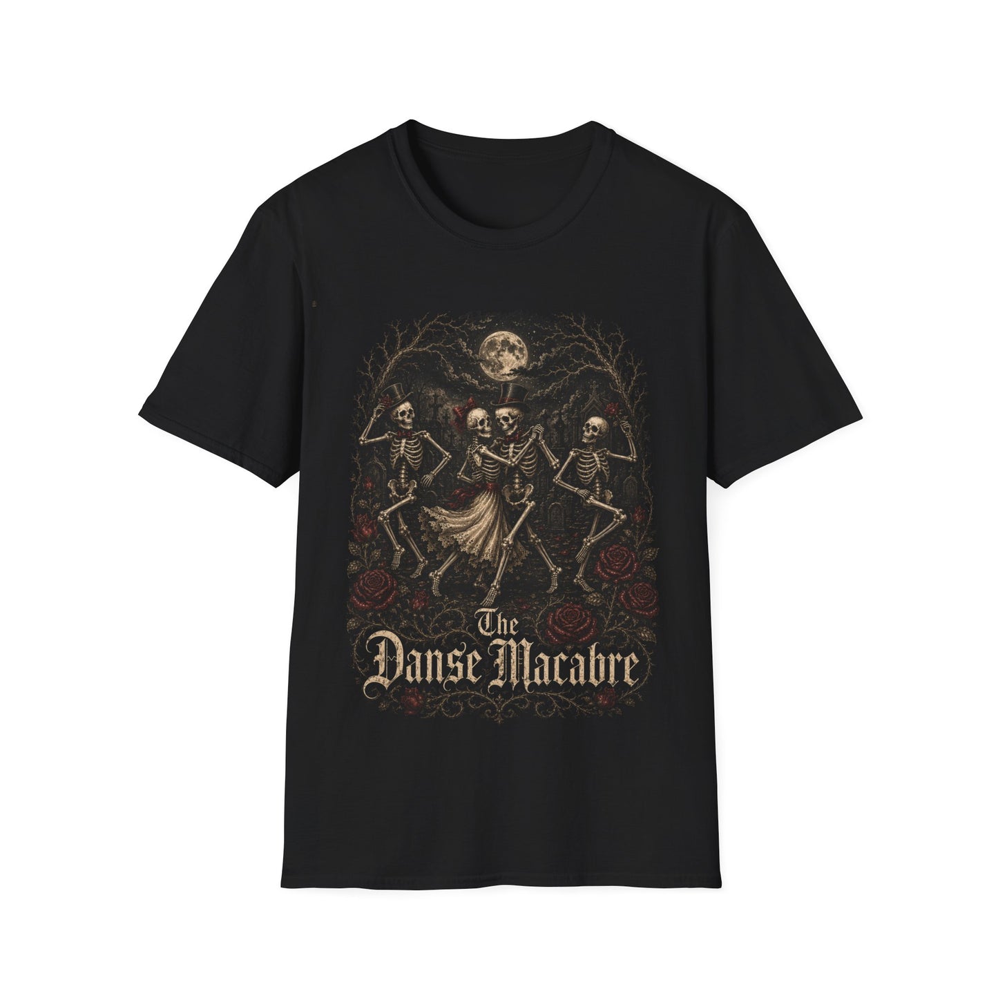 Danse Macabre Skeleton Dance T-Shirt – Gothic Halloween Skull Tee