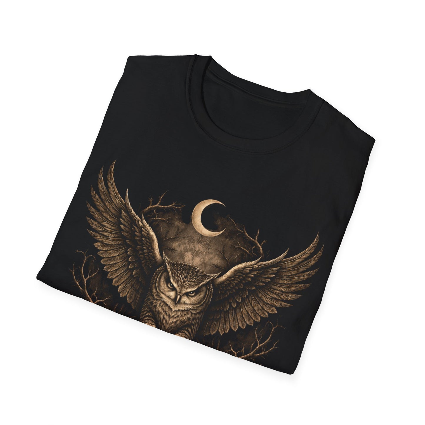 Nocturnal Owl Illustration T-Shirt | 'Nocturnal by Nature' Chest Design