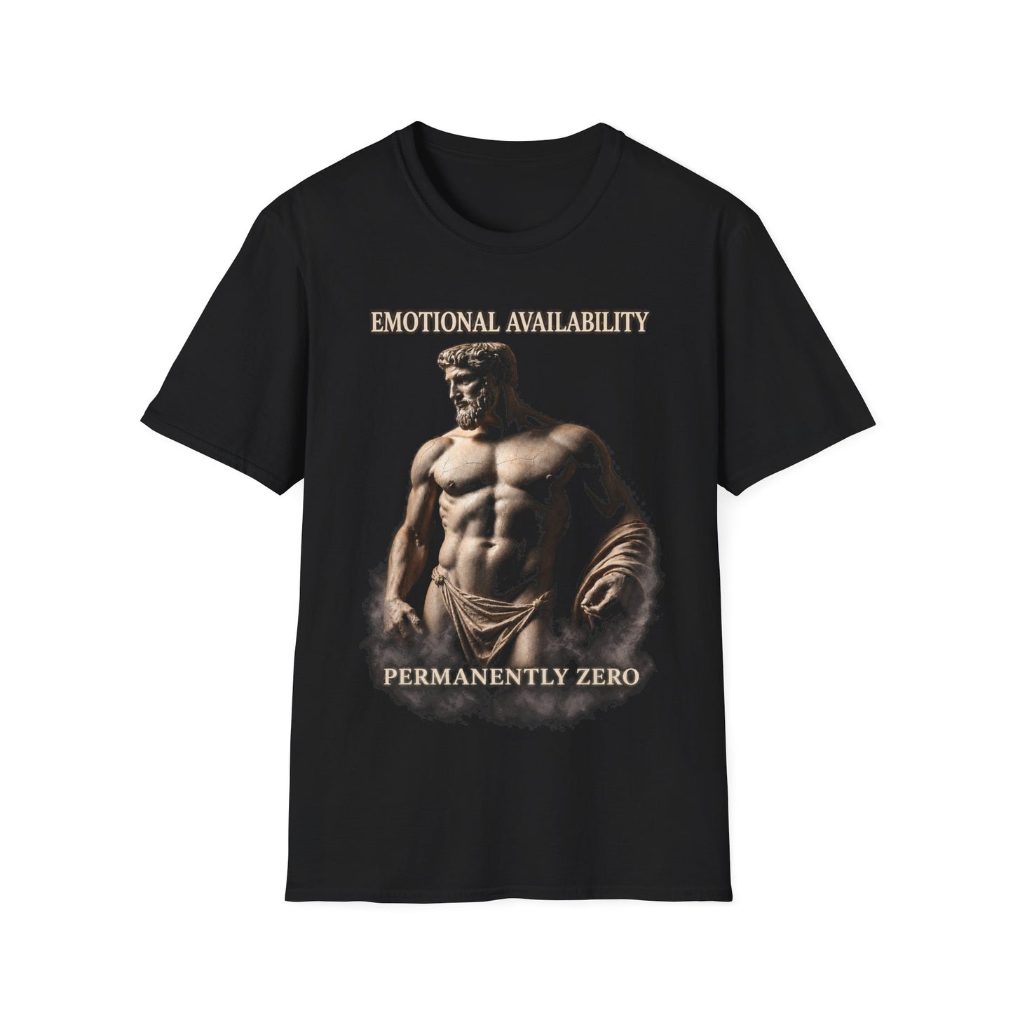 Emotional Availability Permanently Zero T-Shirt | Classical Statue Graphic