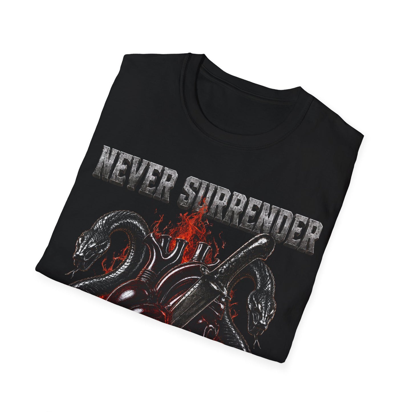 Never Surrender Heart & Snakes Graphic T-Shirt