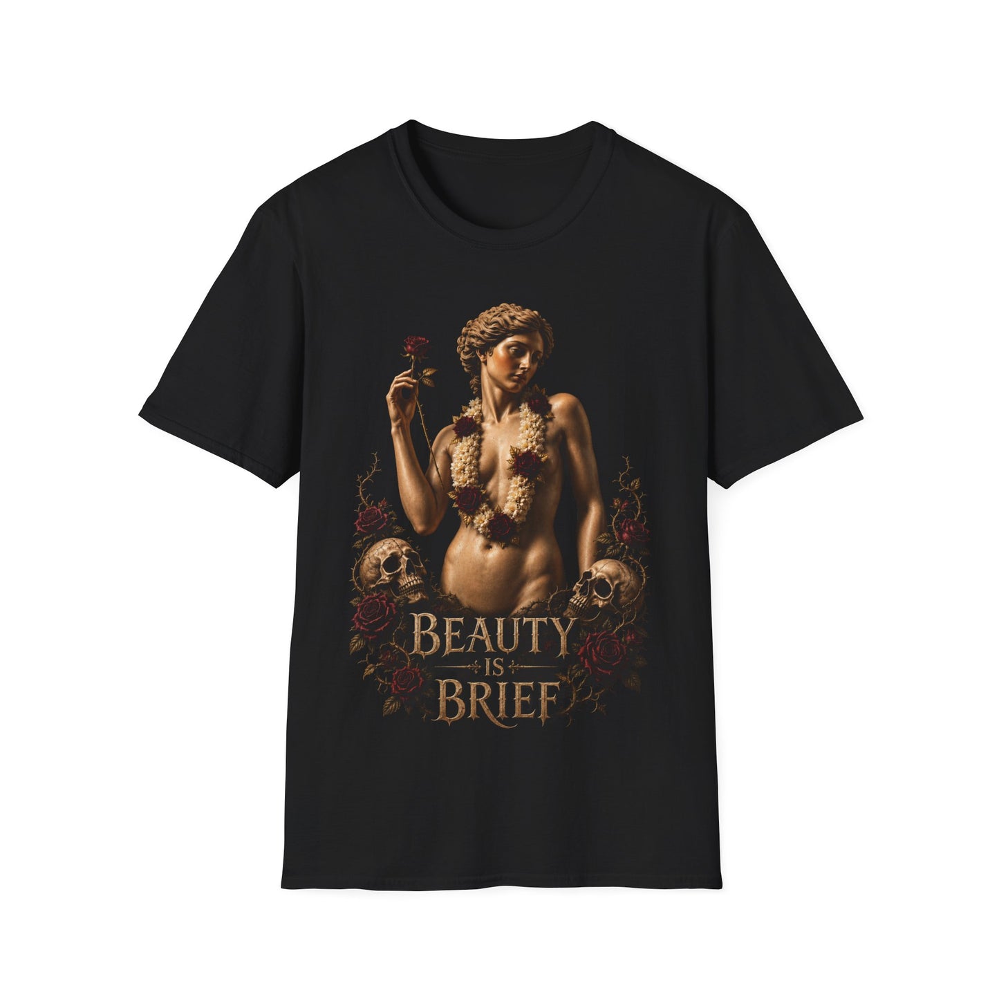 Beauty Is Brief T-Shirt — Vintage Vanitas Art Tee