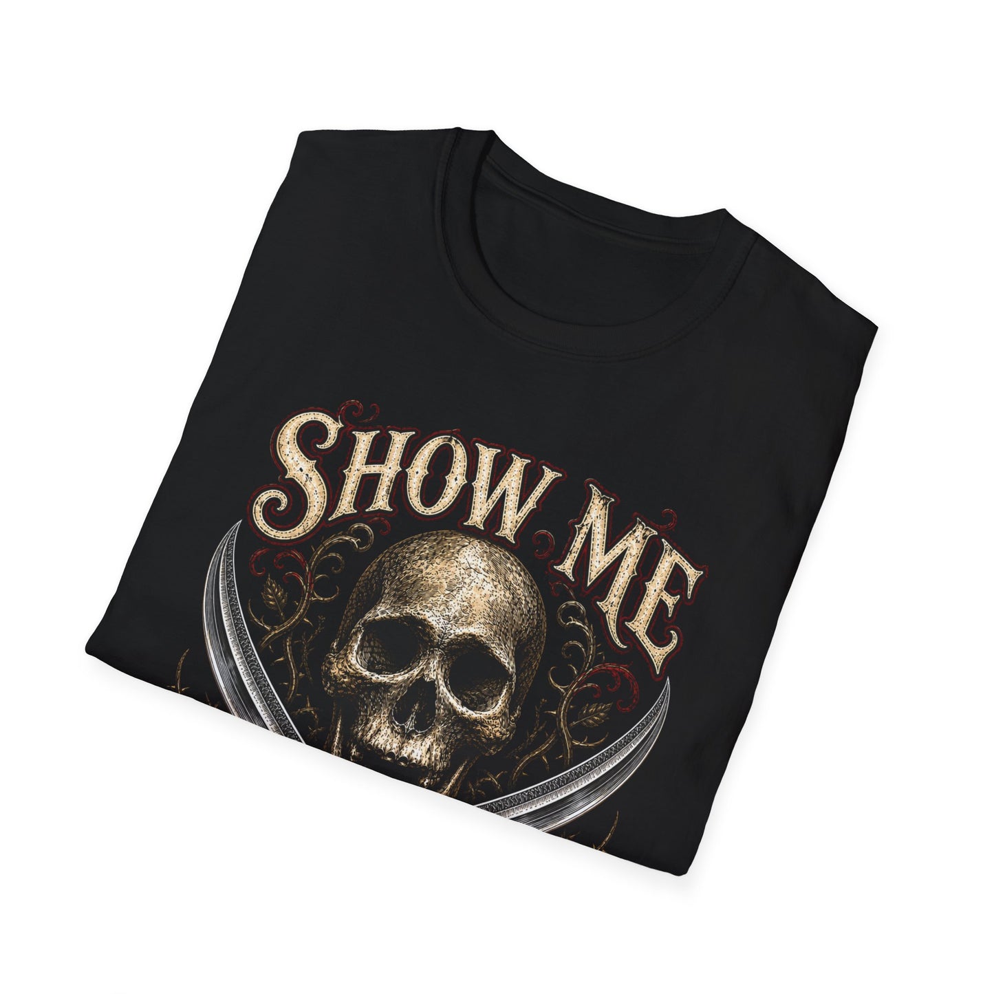 Show Me The Booty skull crossed swords T-Shirt | Pirate treasure