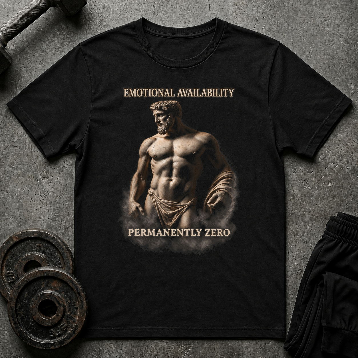 Emotional Availability Permanently Zero T-Shirt | Classical Statue Graphic