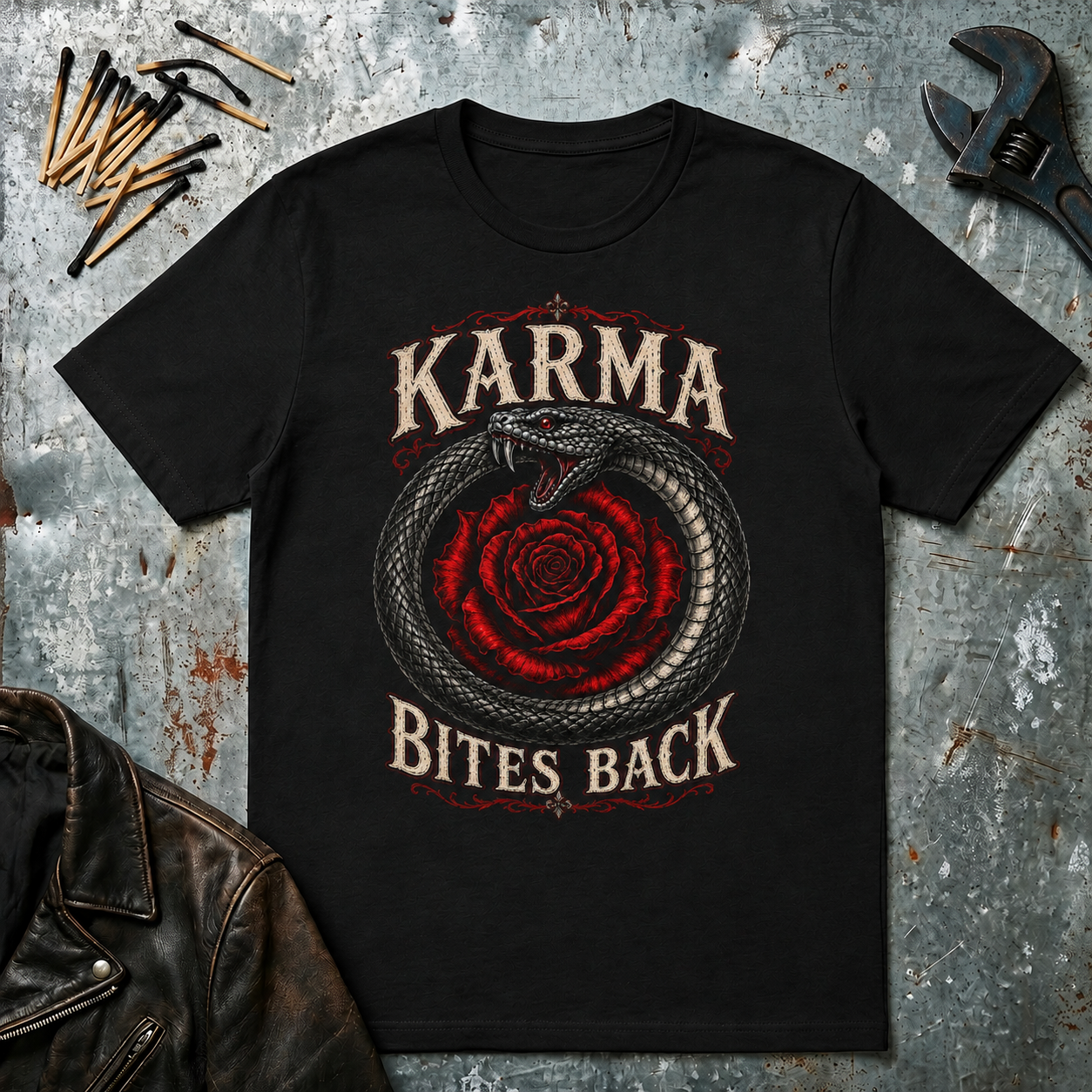 Karma Bites Back Black and Red