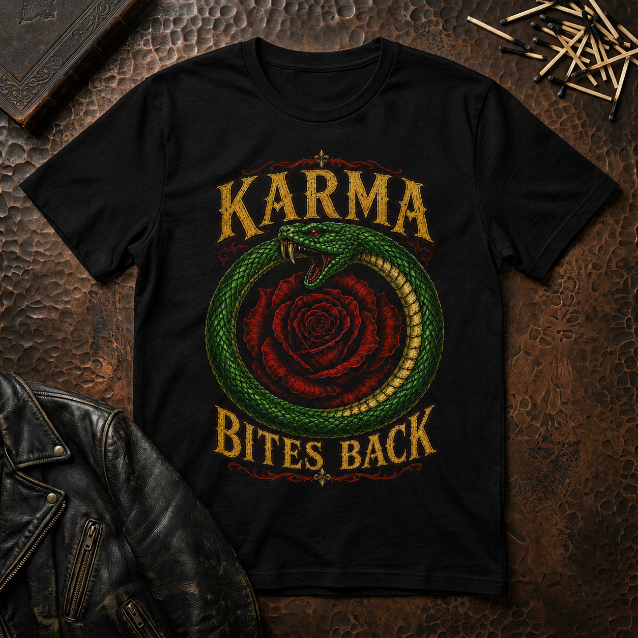 Karma Bites Back Green Gold