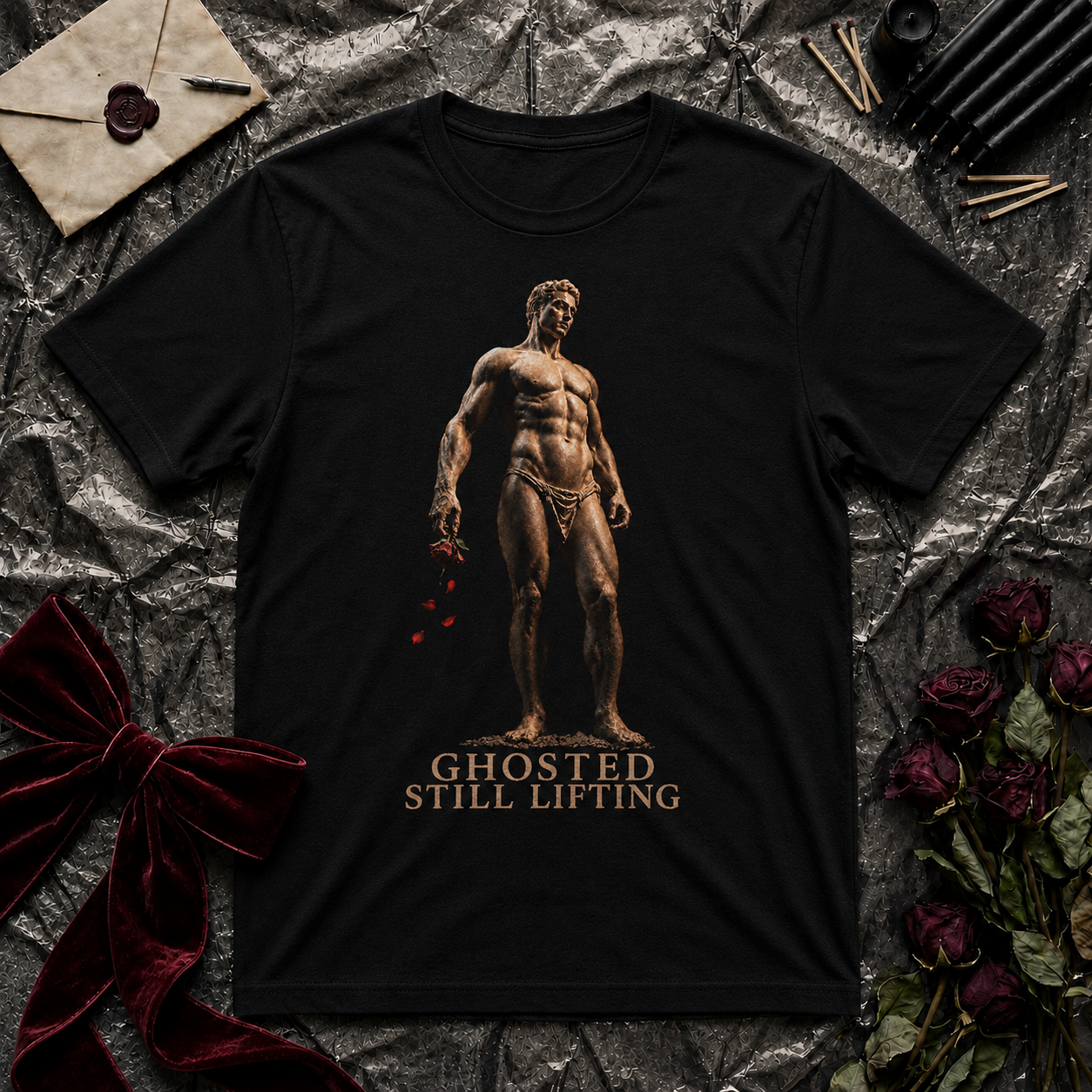 Ghosted Still Lifting T-Shirt | Statue Fitness Graphic Tee