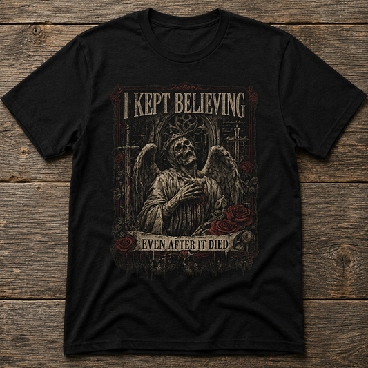 I Kept Believing Crypt Angel Skeleton T-Shirt |