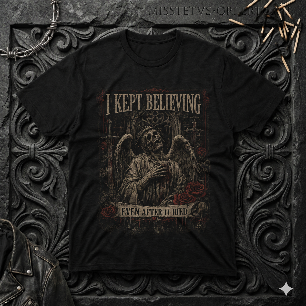 I Kept Believing Crypt Angel Skeleton T-Shirt |