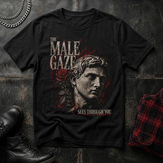 The Male Gaze Sees Through You T-Shirt — Vintage Statue Art Graphic Tee