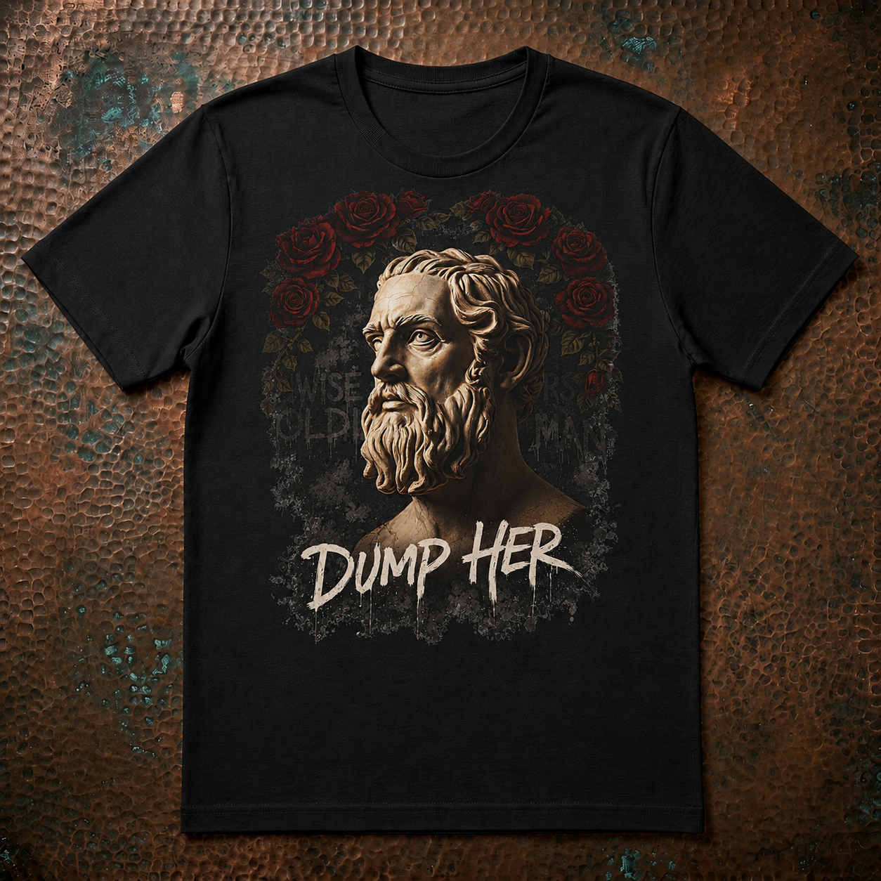 Stoic Bust with "Dump Her" Phrase T-Shirt | Classical Statue Graphic Tee