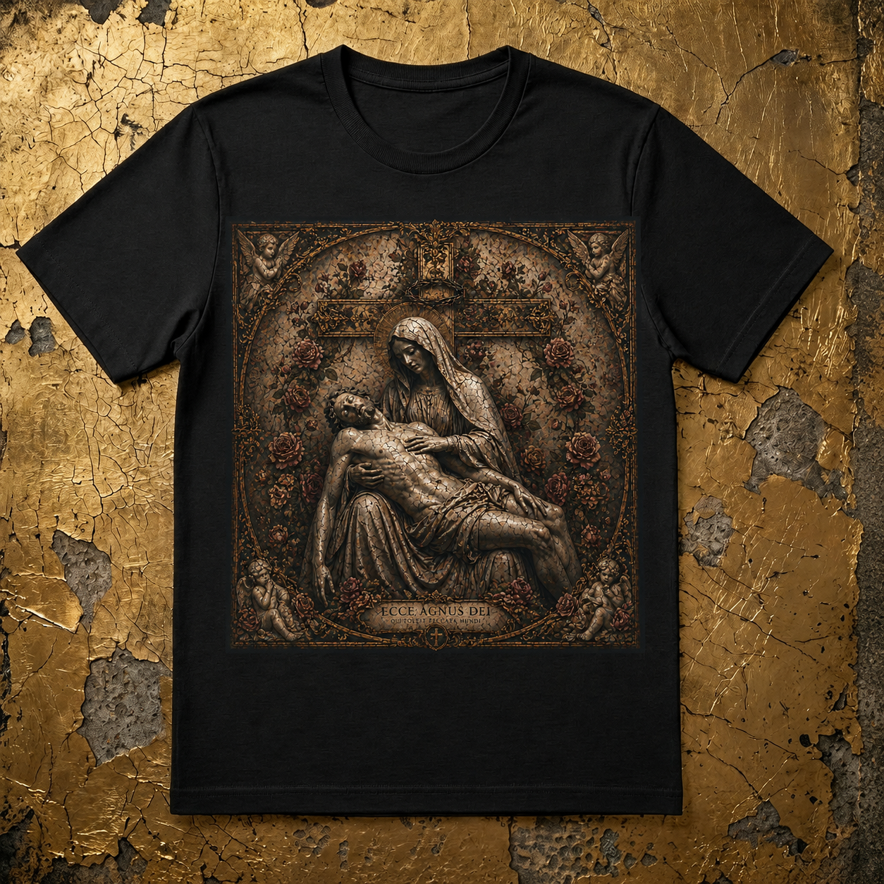 Pieta Renaissance Art T-Shirt | Religious Madonna and Christ Illustration