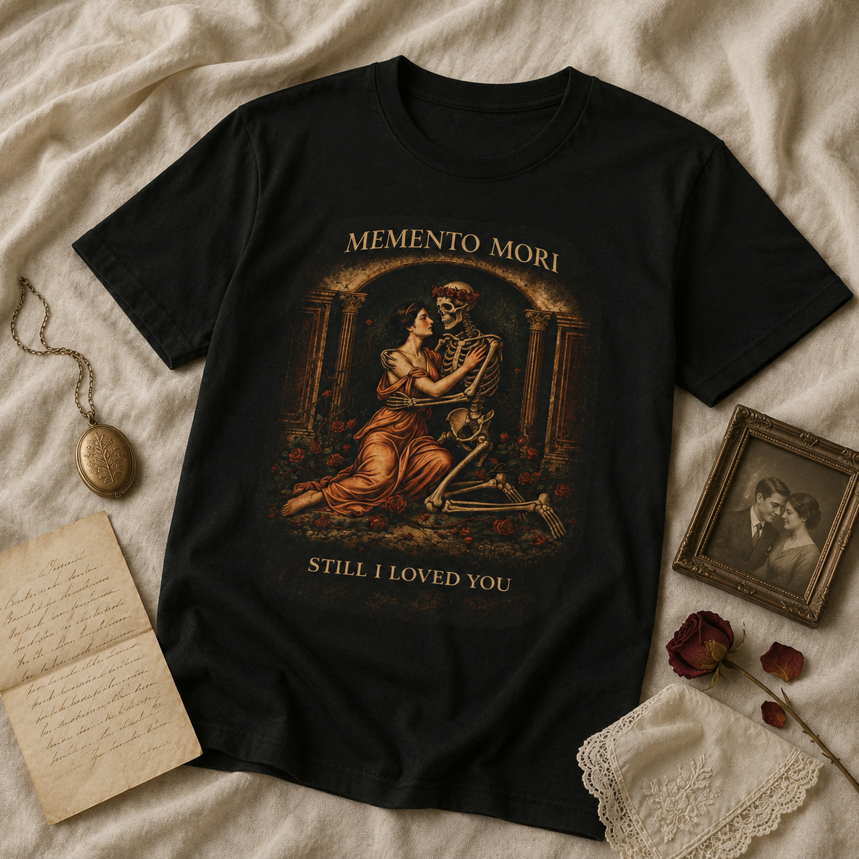 Memento Mori Still I Loved You T-Shirt | Apocalypse Romance