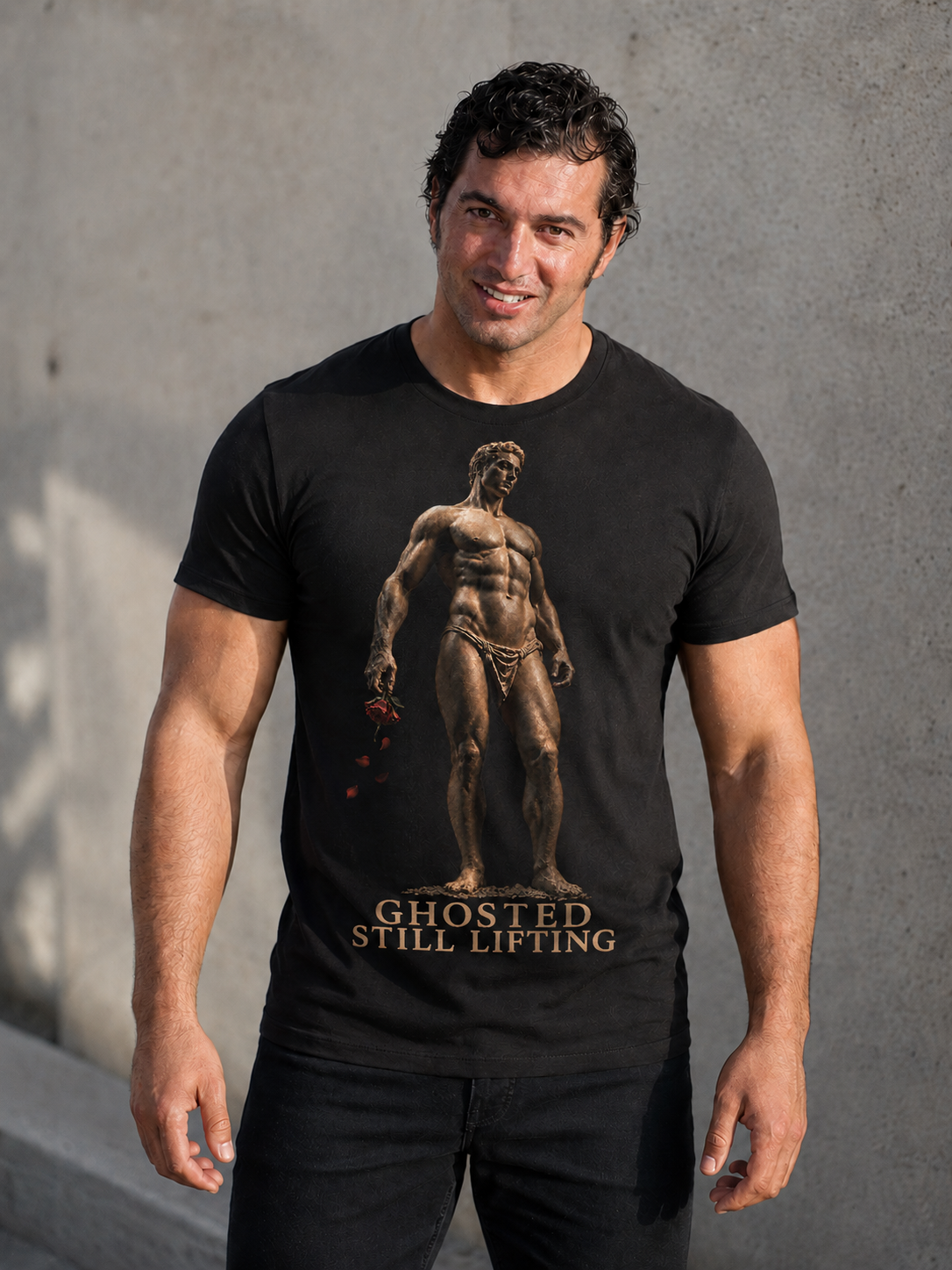 Ghosted Still Lifting T-Shirt | Statue Fitness Graphic Tee