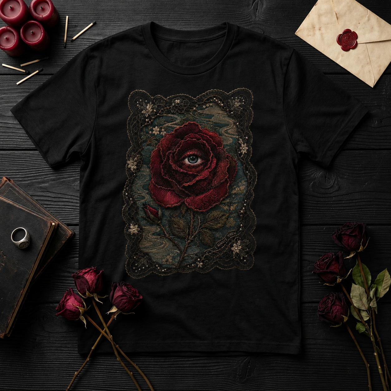 I Always Knew Embroidered Rose Eye T-Shirt