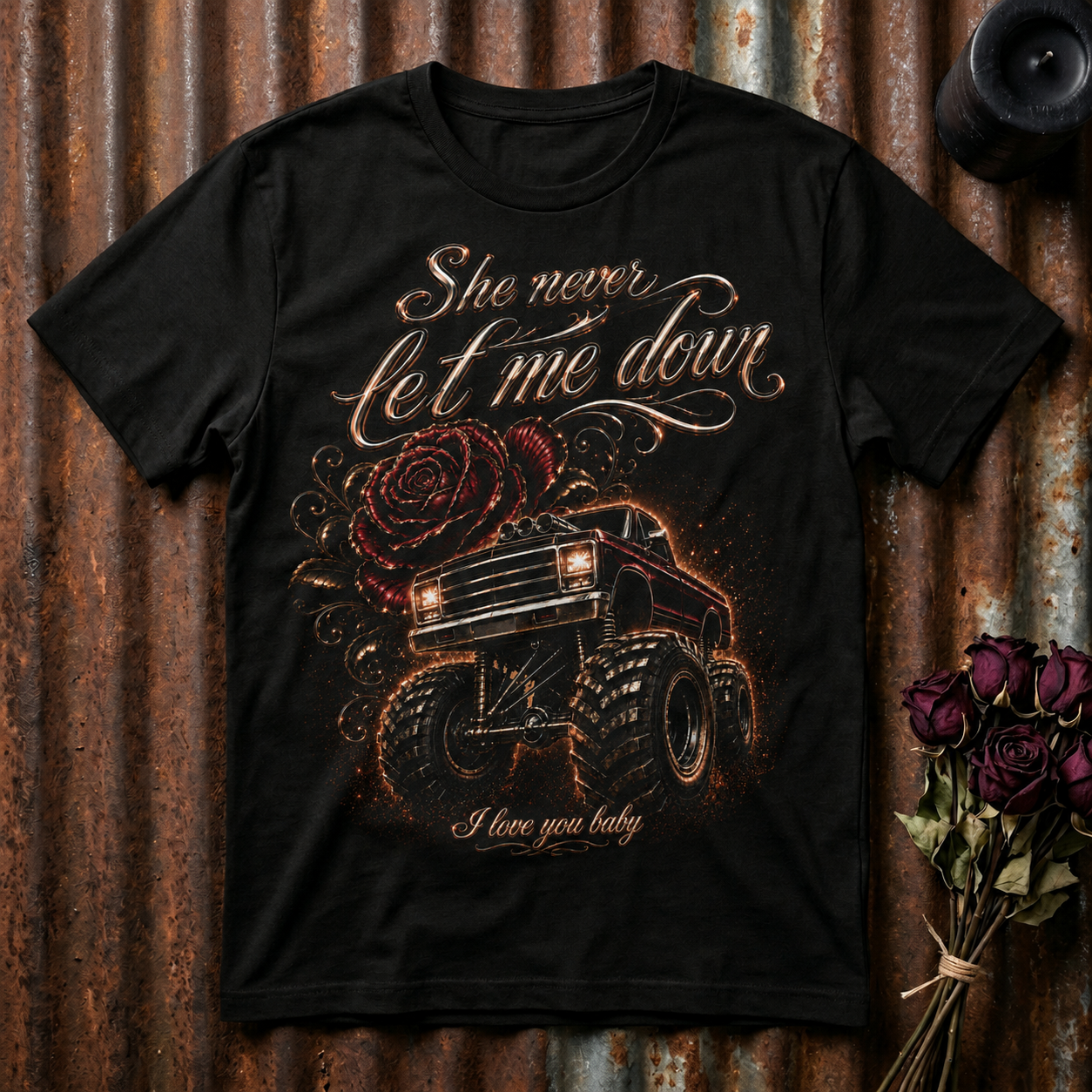 She Never Let Me Down — MonsterTruck Relationship T-Shirt