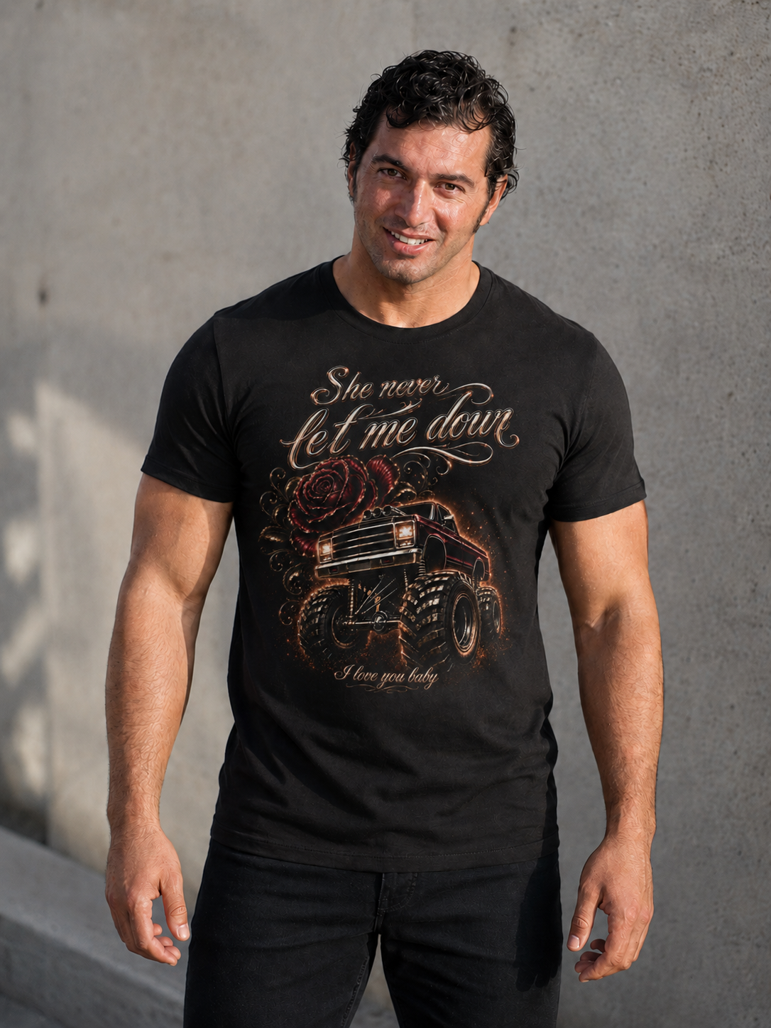 She Never Let Me Down — MonsterTruck Relationship T-Shirt